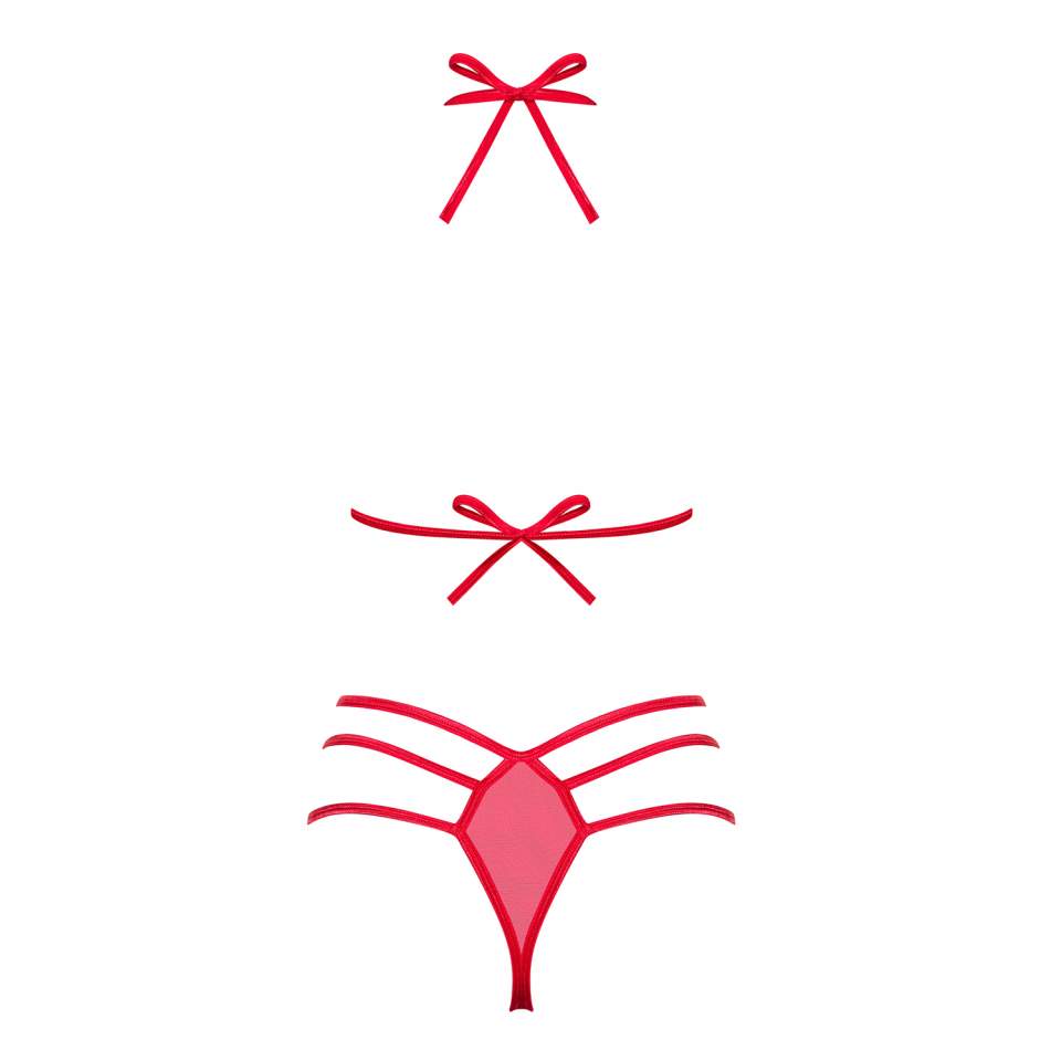 Komplet Obsessive Giftella, sexy łączy biustonosz ze stringami
