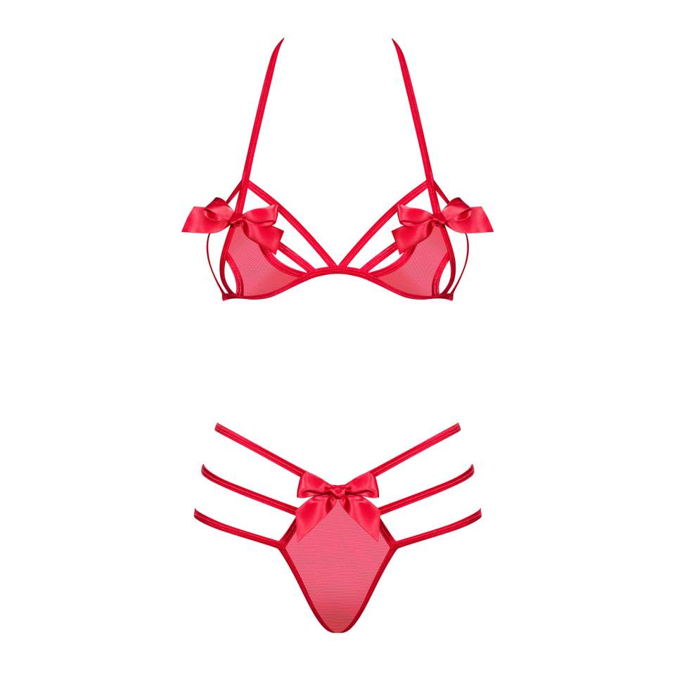 Komplet Obsessive Giftella, sexy łączy biustonosz ze stringami