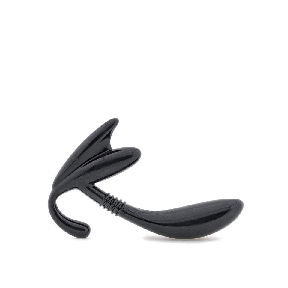 Czarny masażer prostaty z wygiętą końcówką – 2,5 cm