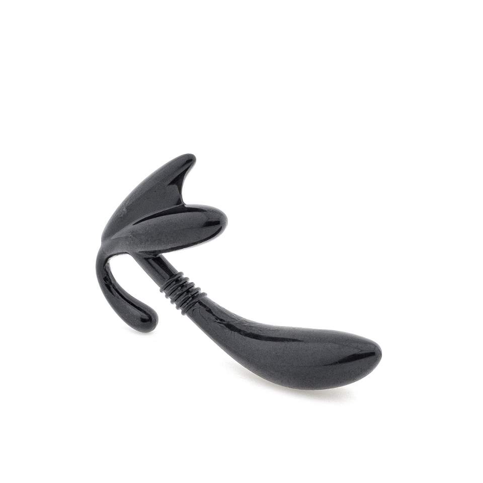 Czarny masażer prostaty z wygiętą końcówką – 2,5 cm