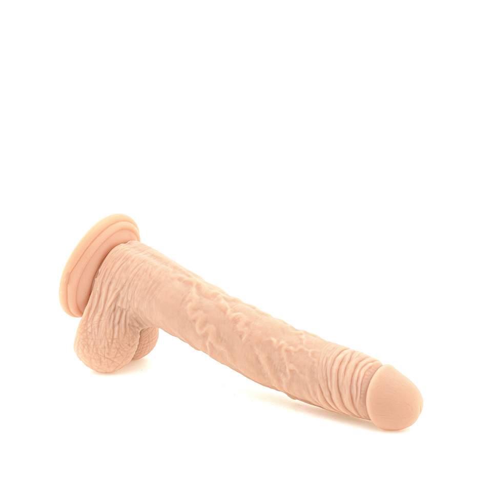 Długie realistyczne dildo z dużymi jądrami wykonane z PVC – 21,5 cm
