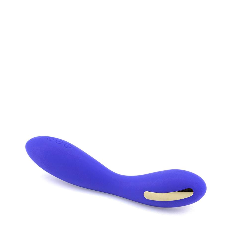 Niebieski silikonowy elektrostymulator ładowany za pomocą USB