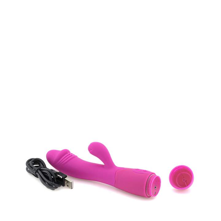 Różowy wibrator typu króliczek do stymulacji łechtaczki USB – 30 trybów 