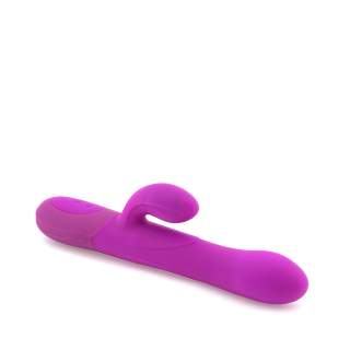 Silikonowy pompowany wibrator królik w kolorze fioletowym - 24,1 cm