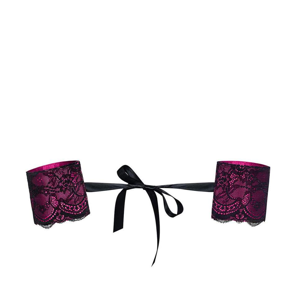 Kajdanki Obsessive Roseberry – różowe z delikatną wstążką