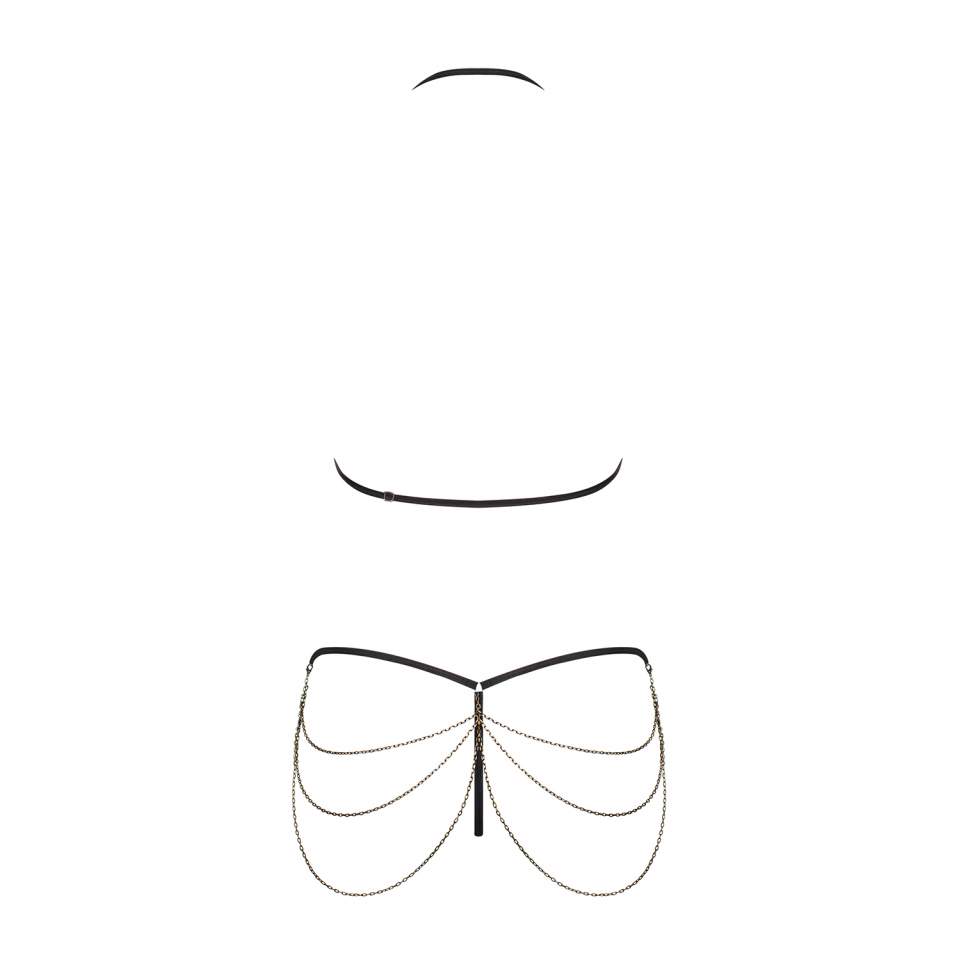 Czarny komplet Obsessive Redella 2-częściowy w stylu BDSM