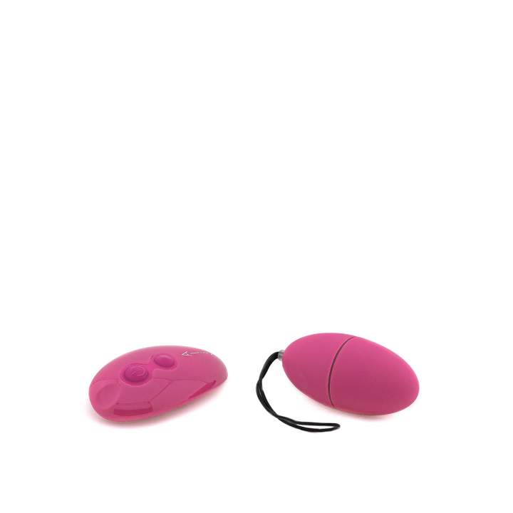 Różowe silikonowe jajeczko wibracjami i bezprzewodowym pilotem