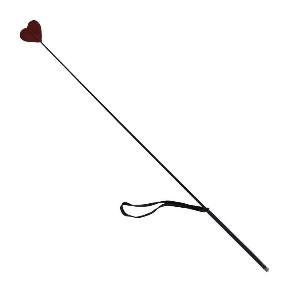 Ekskluzywna szklana szpicruta w kształcie serca ze skóry