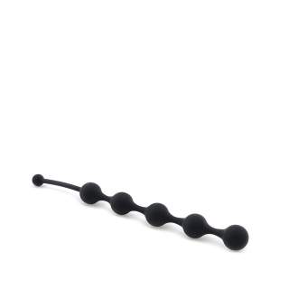 Czarne, bardzo długie koraliki analne z silikonu - 28 cm