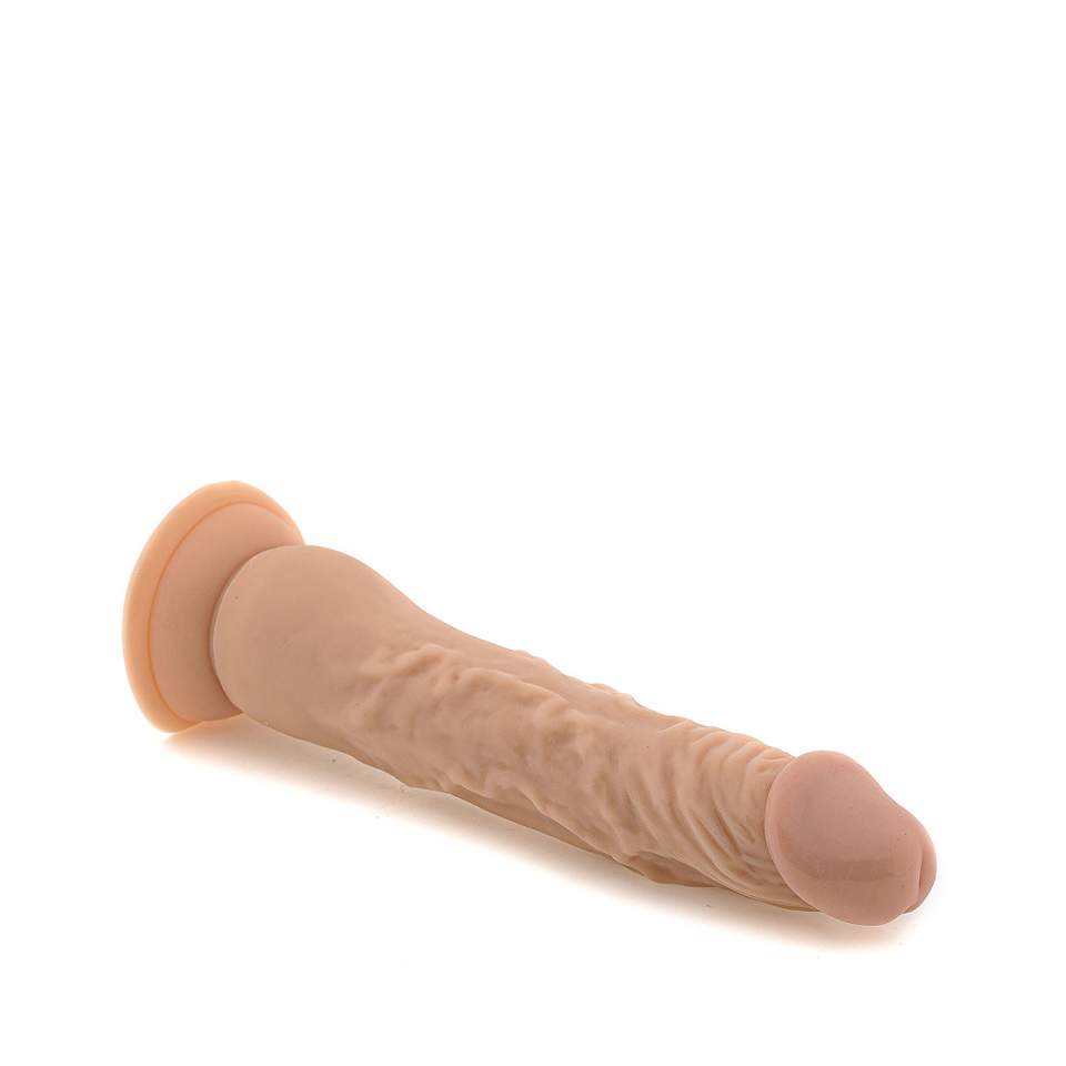 Cieliste realistyczne dildo z wyraźnymi żyłami i przyssawką – 23 cm