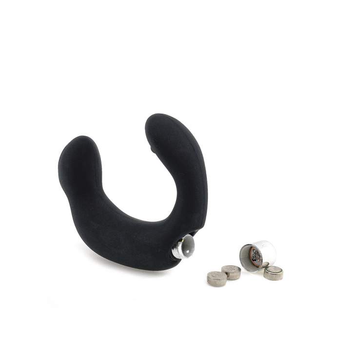 Czarny silikonowy masażer prostaty w kształcie litery C – 3 cm