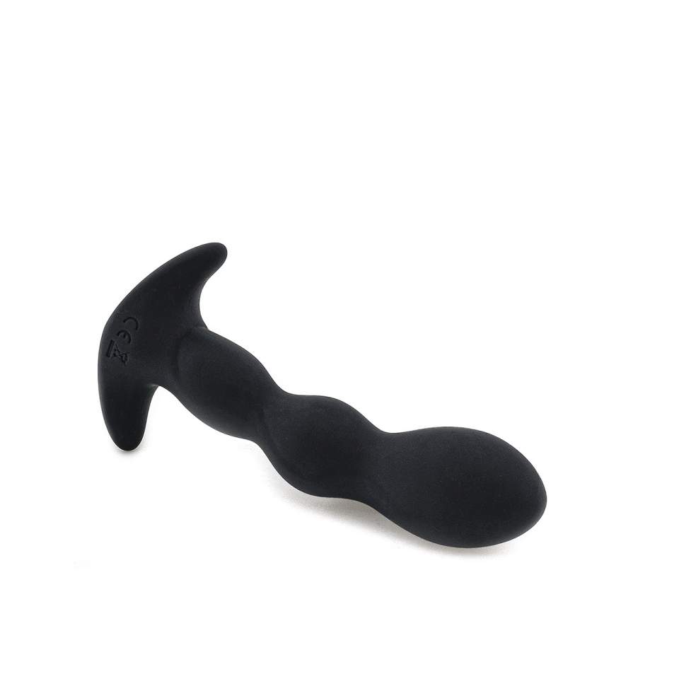 Czarny falowany korek analny stymulujący prostatę