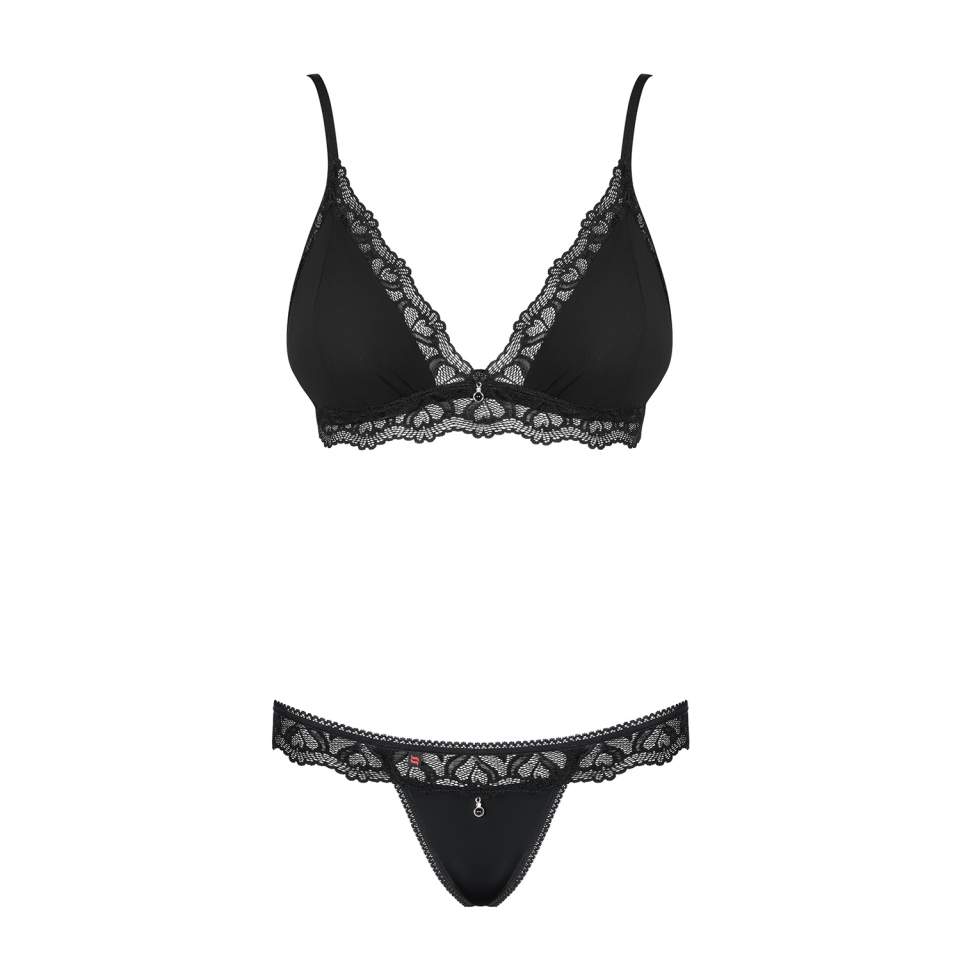 Dwuczęściowy czarny komplet Obsessive Arisha