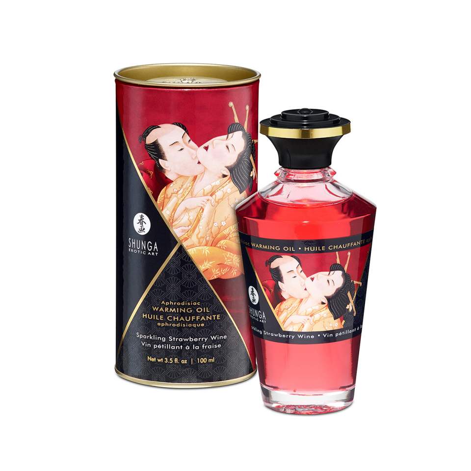 Shunga olejek rozgrzewający jadalny o smaku truskawkowym 100 ml