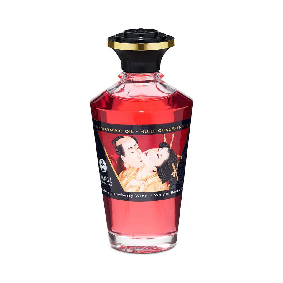 Shunga olejek rozgrzewający jadalny o smaku truskawkowym 100 ml