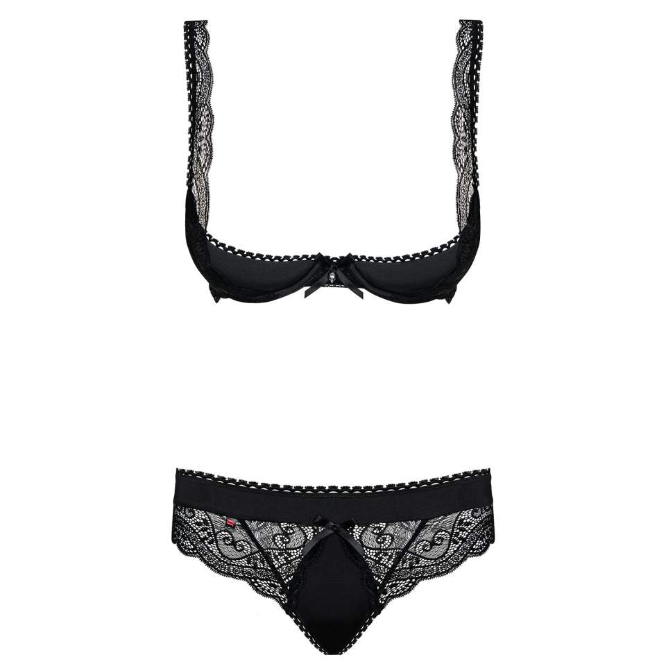 Seksowny czarny komplet Obsessive Miamor 2-częściowy