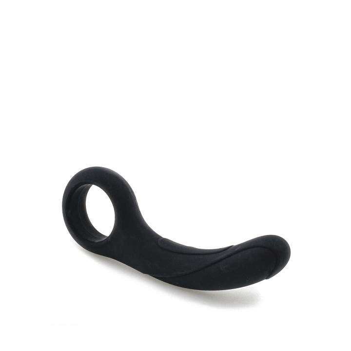 Czarny silikonowy korek analny z ergonomiczną rączką – 8,5 cm