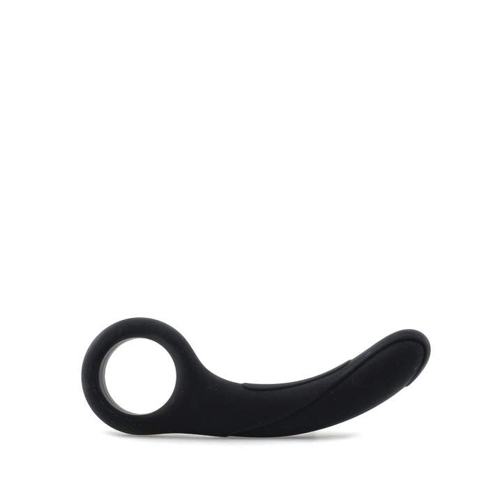 Czarny silikonowy korek analny z ergonomiczną rączką – 8,5 cm