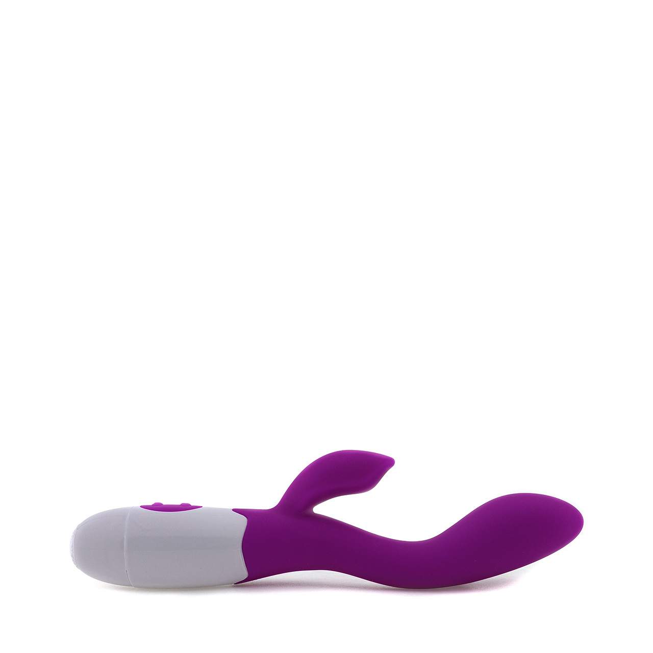 Fioletowy silikonowy wibrator króliczek z 2 punktami wibrującymi – 20 cm