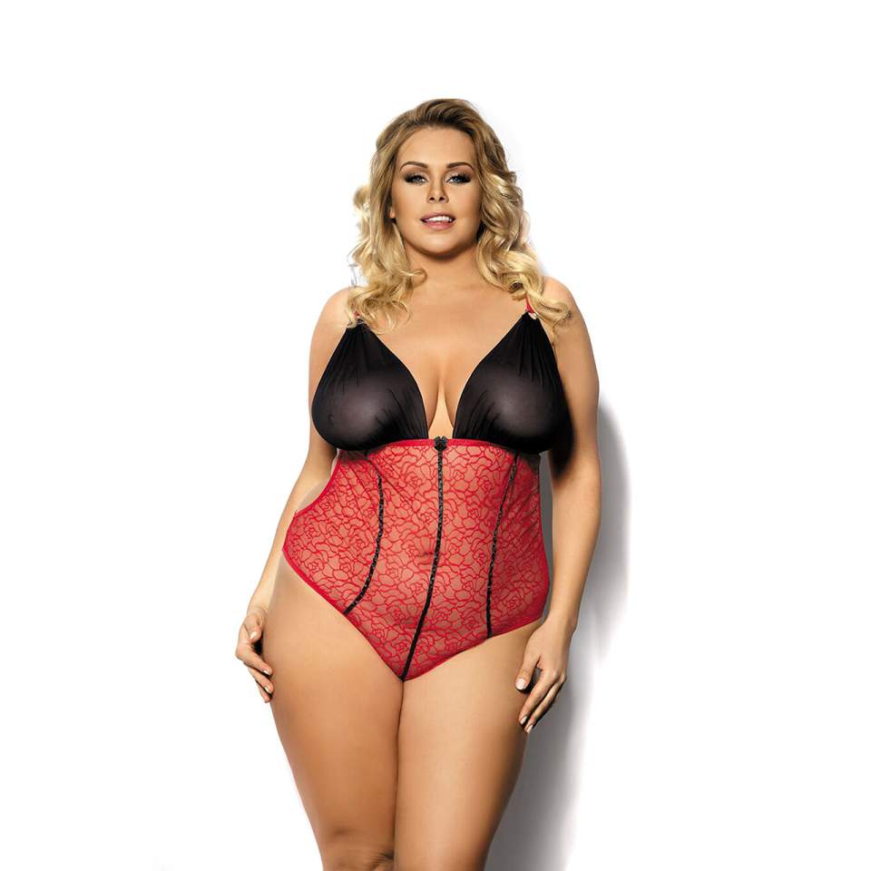 Seksowne body z czerwoną, zniewalającą koronką dla kobiet – Anais Fosco