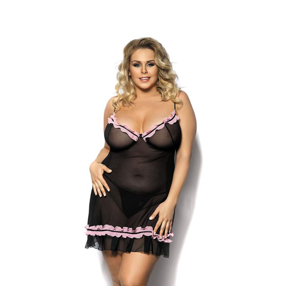 Długa, tiulowa halka w czarnym kolorze dla Pań w rozmiarze Plus Size – Anais Linden