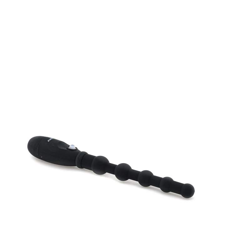 Silikonowe, czarne giętkie koraliki analne z wibracją– 2,5 cm