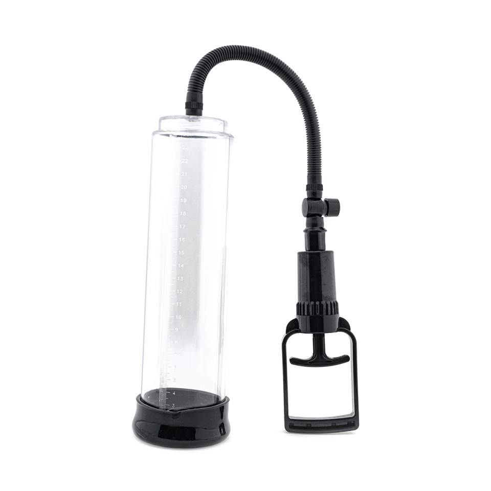 Bezbarwna pompka próżniowa do penisa z tłokiem