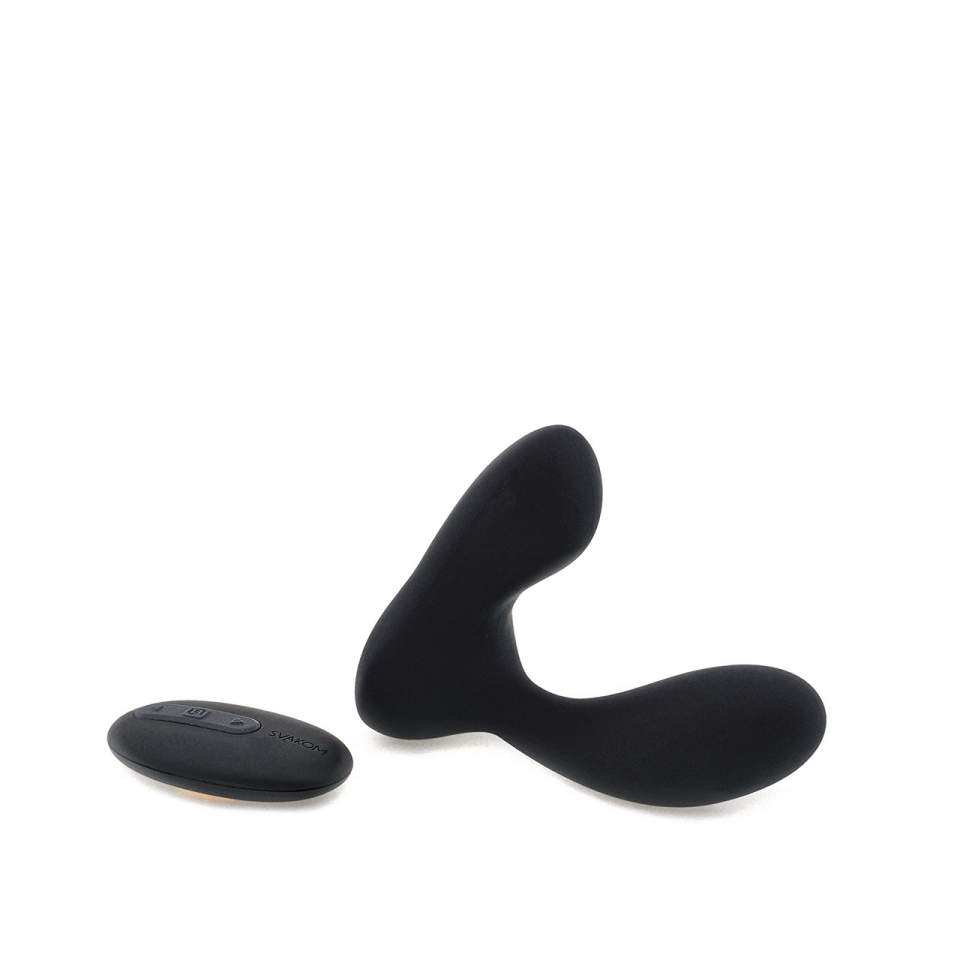 Czarny Svakom Vick sterowany pilotem masażer prostaty – 2,6 cm