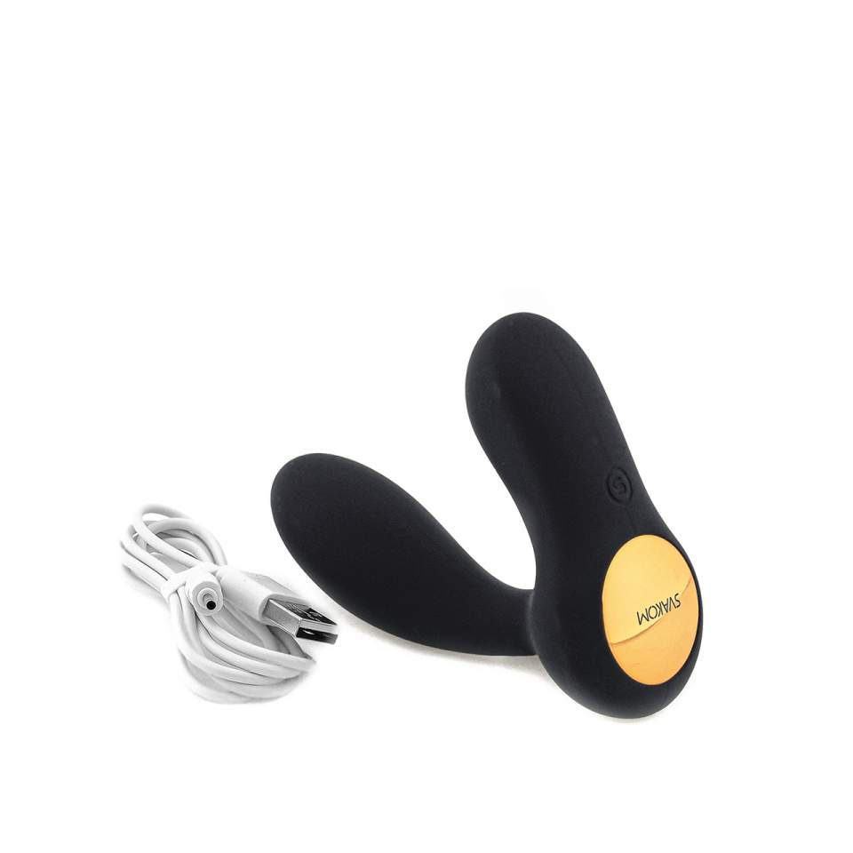 Czarny Svakom Vick sterowany pilotem masażer prostaty – 2,6 cm
