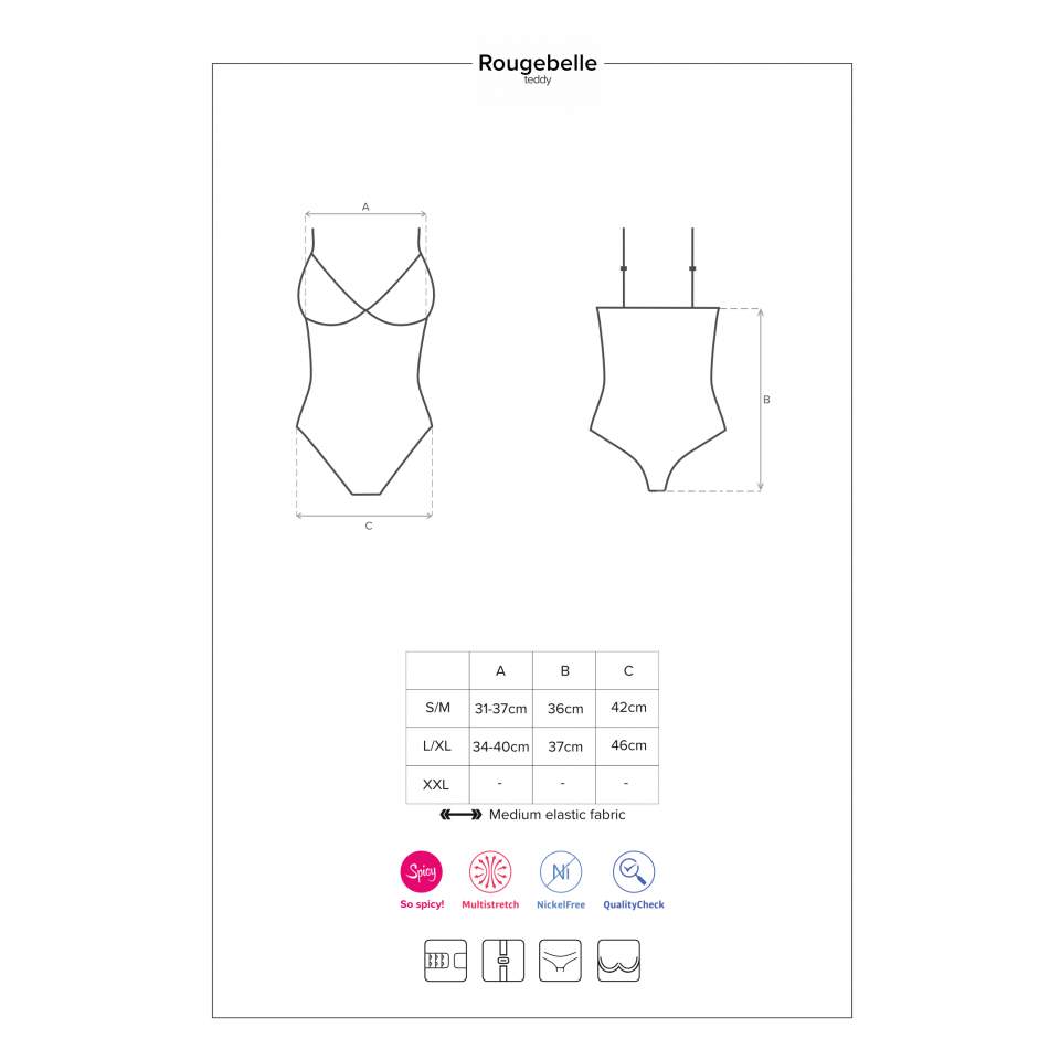 Otwarte czerwone Body Obsessive Rougebelle