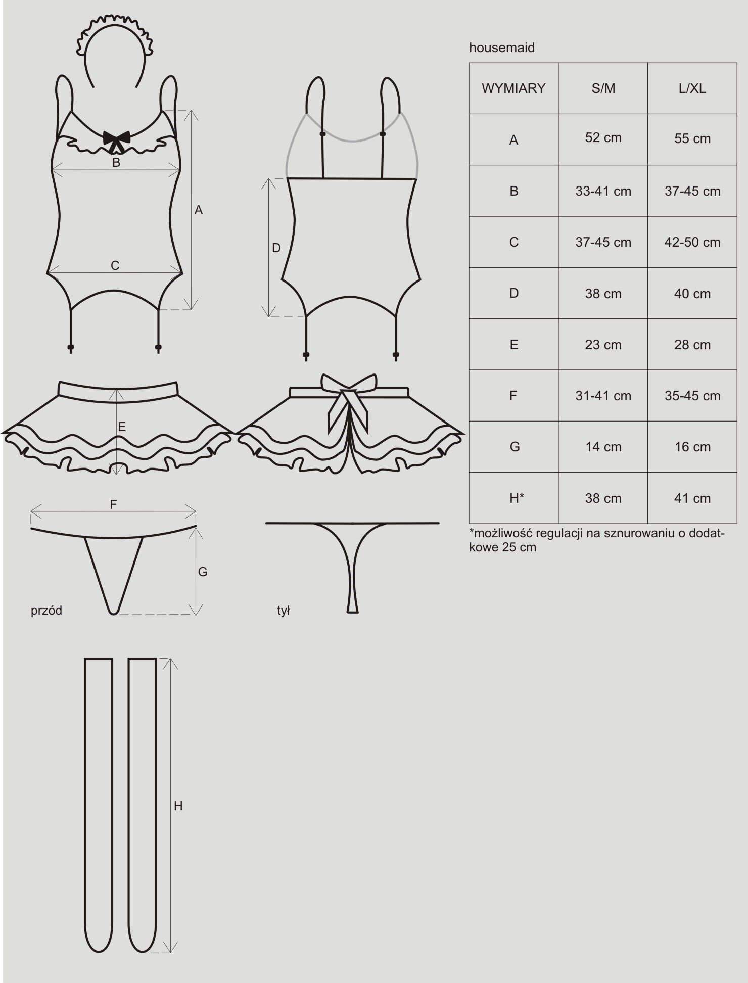 Seksowny, 5-częściowy strój pokojówki – Obsessive Housemaid-5