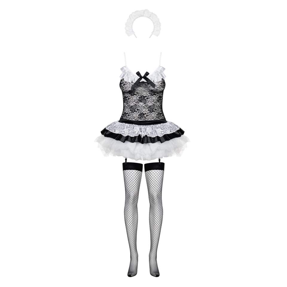 Seksowny, 5-częściowy strój pokojówki – Obsessive Housemaid-5
