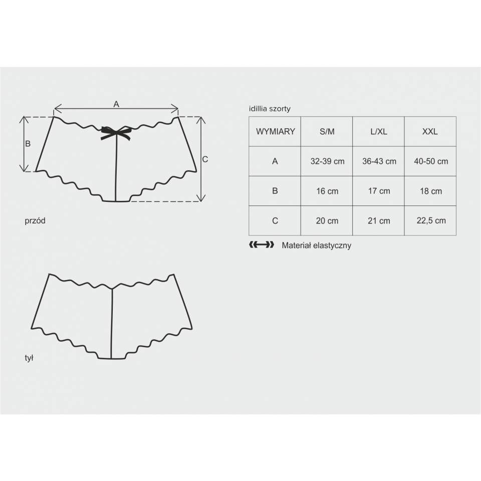 Zmysłowe, koronkowe szorty w kolorze czerni Obsessive Idillia-Sho