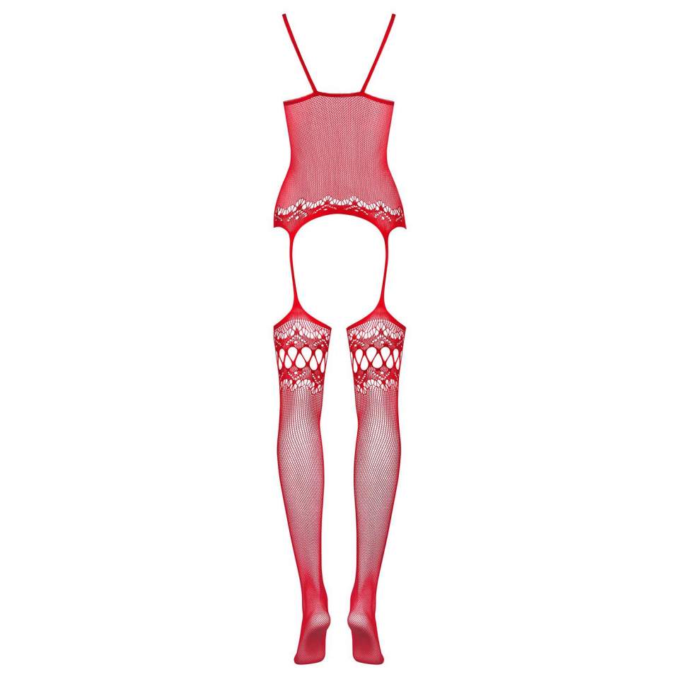 Seksowny czerwony siateczkowy kostium Obsessive F214
