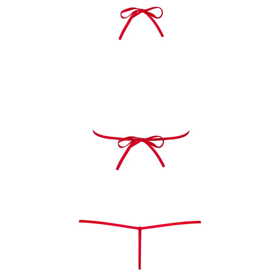 Czerwone Body Obsessive Luiza z seksownych paseczków