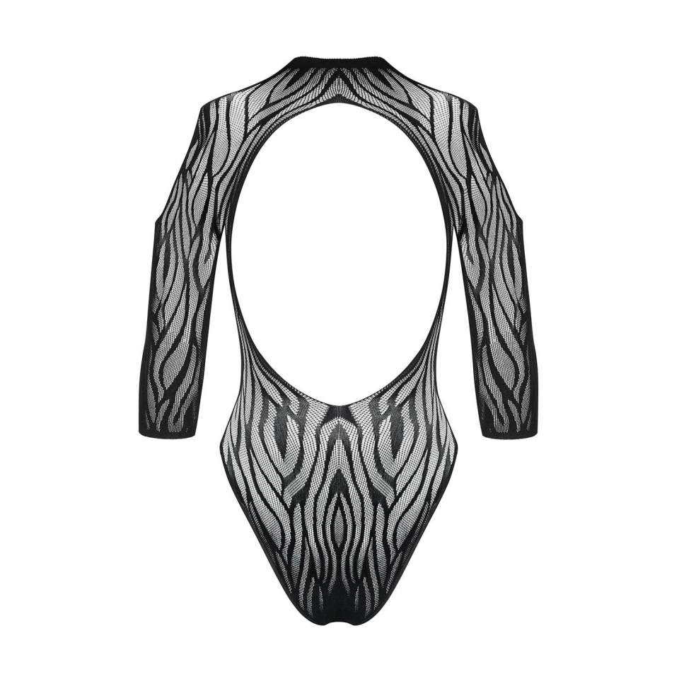 Obsessive B130 seksowne czarne body z rękawem ¾