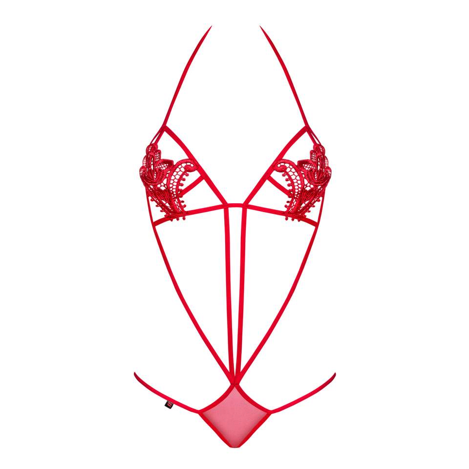 Czerwone Body Obsessive Luiza z seksownych paseczków