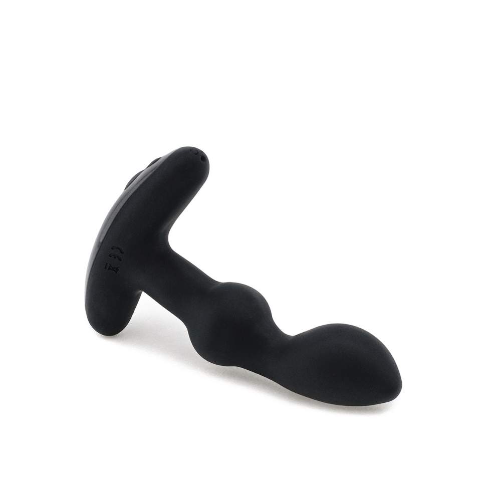 Czarny silikonowy masażer prostaty z mocnymi wibracjami