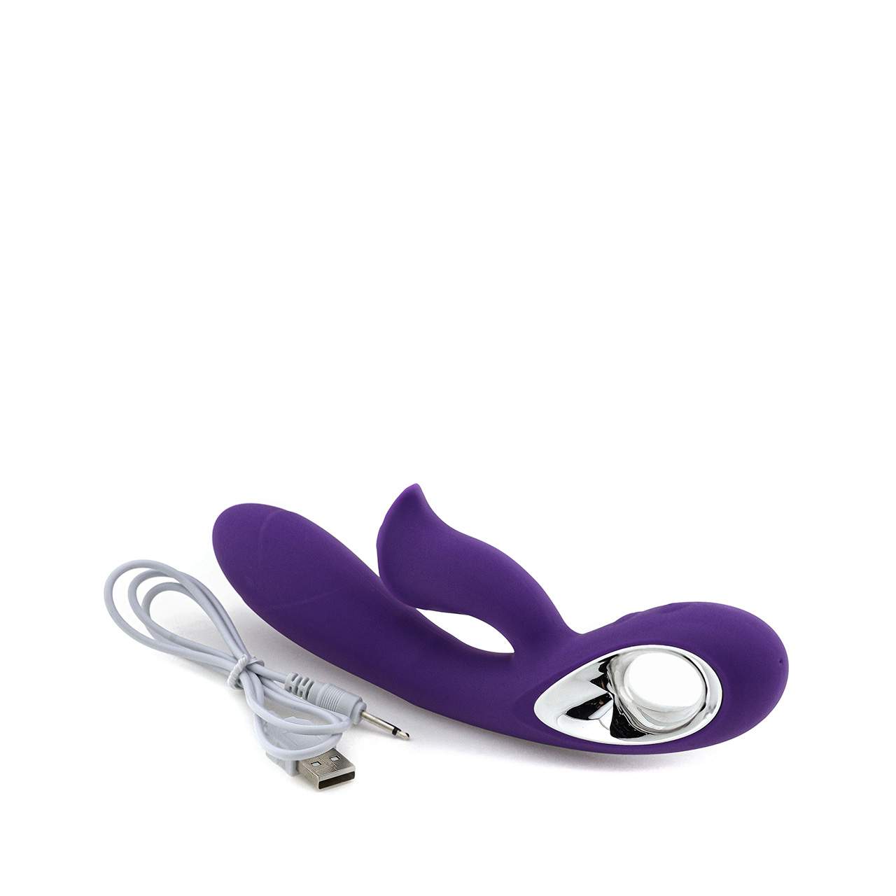 Fioletowy wibrator króliczek z ergonomiczną rączką – 19,5 cm