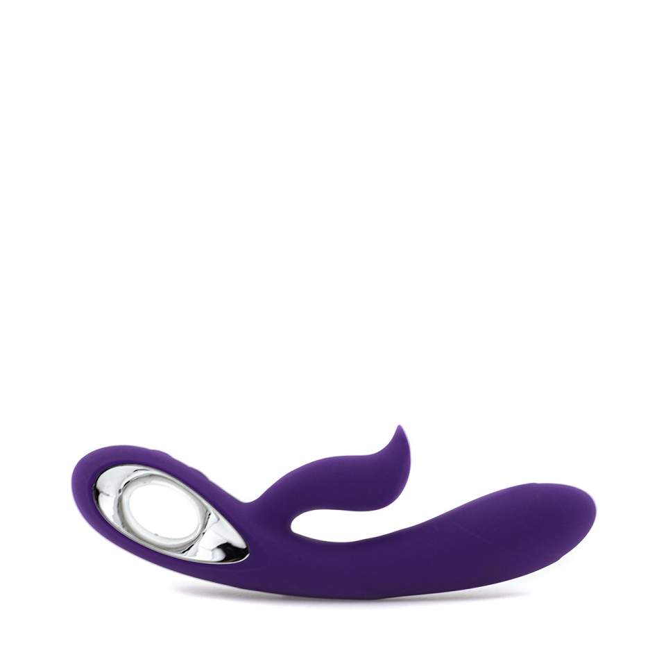 Fioletowy wibrator króliczek z ergonomiczną rączką – 19,5 cm