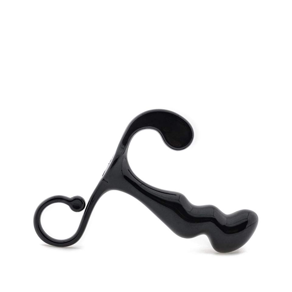 Czarny masażer prostaty o ergonomicznym kształcie – 3,5 cm