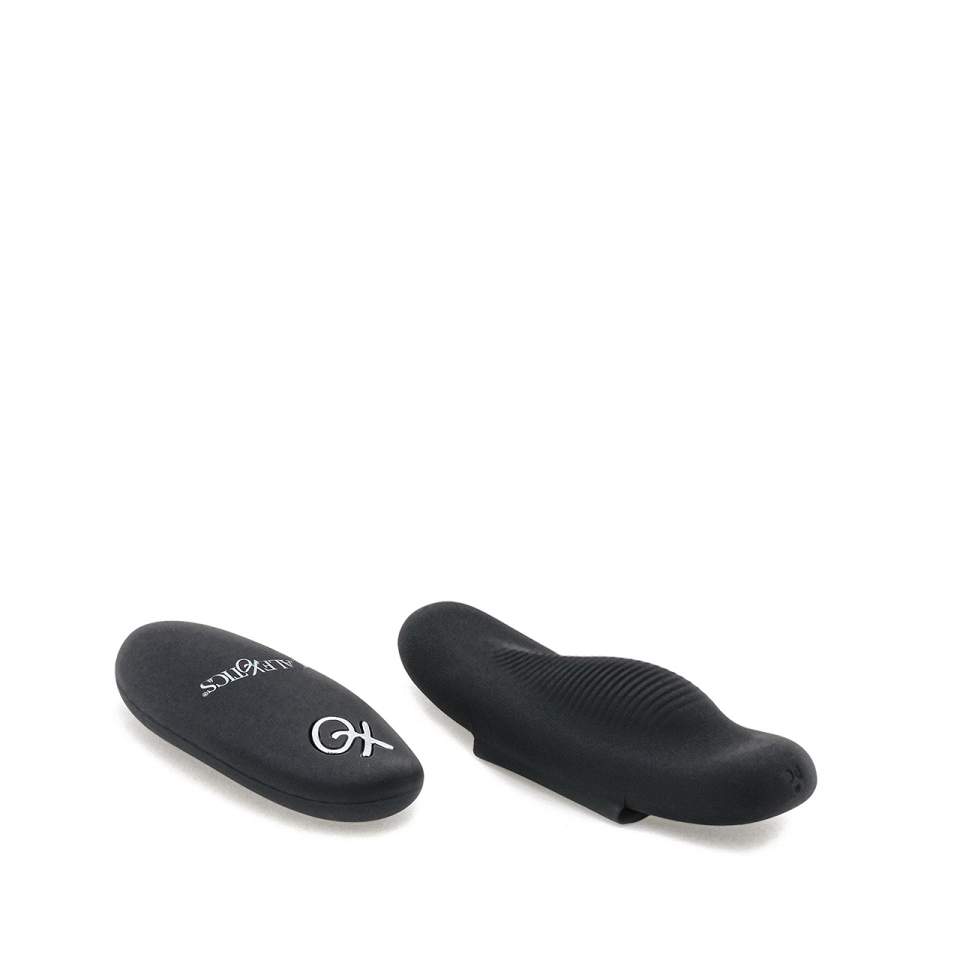 Czarne wibrujące majtki z silikonu sterowane za pomocą pilota dla par 