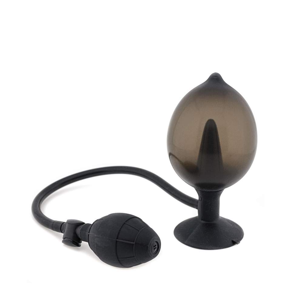 Czarny mały korek analny pompowany ręczną pompką