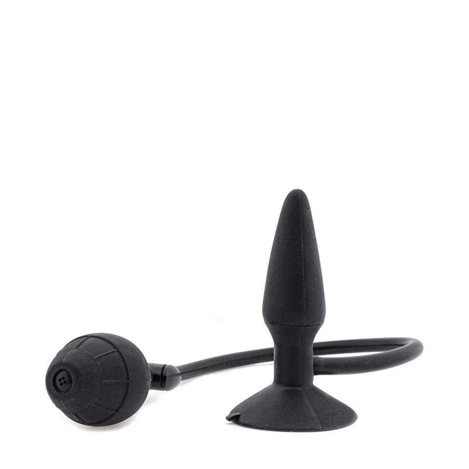 Czarny mały korek analny pompowany ręczną pompką