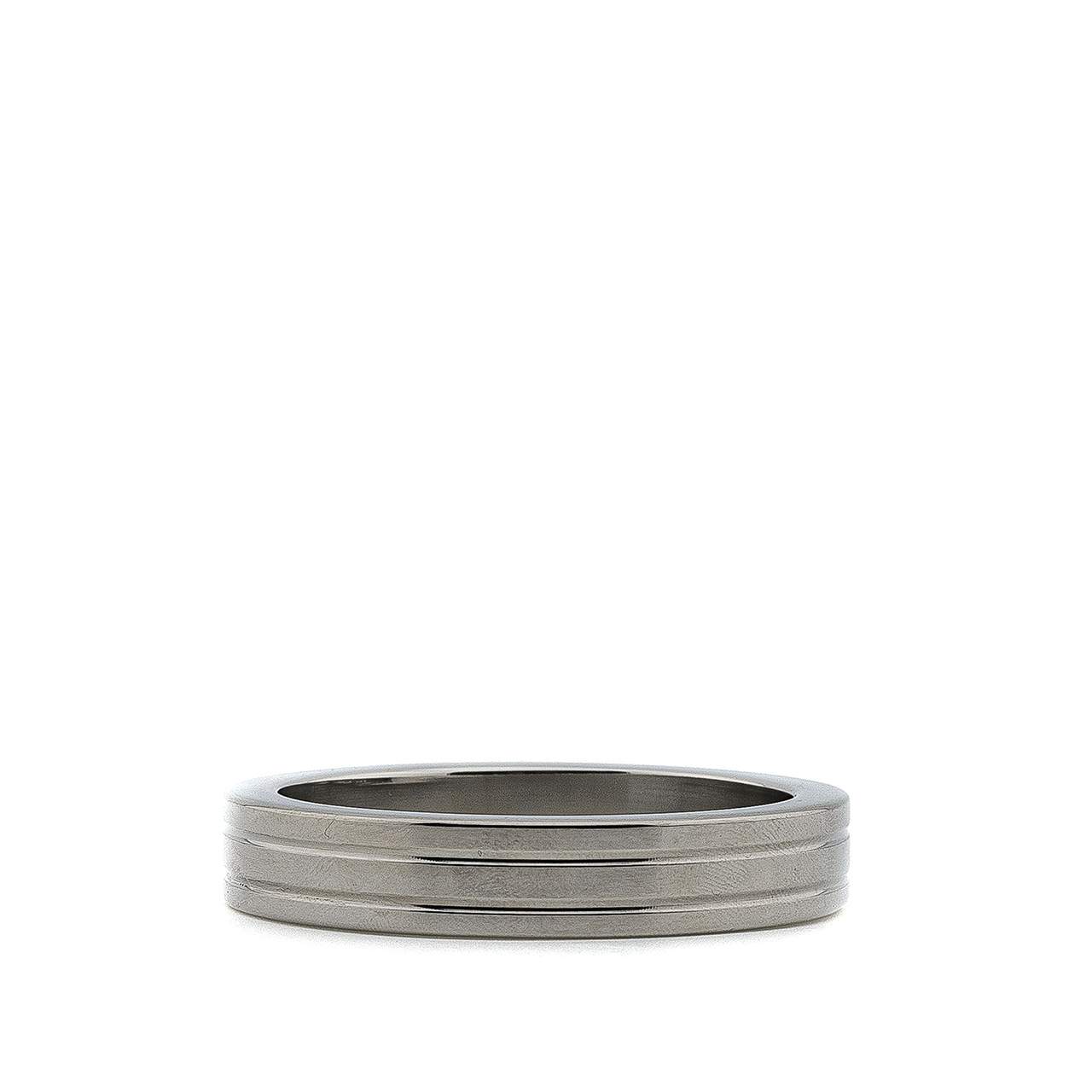 Stalowy żłobiony pierścień erekcyjny na penisa i jądra – 4,5 cm