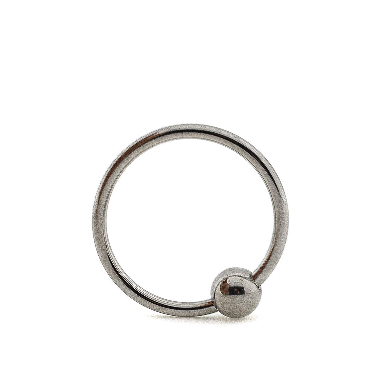 Stalowy pierścień erekcyjny z kulką do noszenia na żołędziu – 3,2 cm