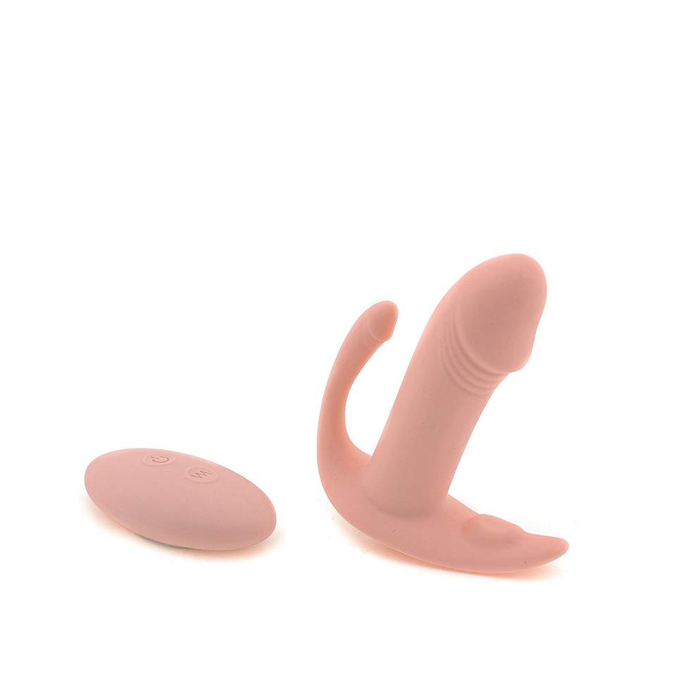 Trzypunktowy wibrator do stymulacji analnej, łechtaczki i pochwy – 8,3 cm