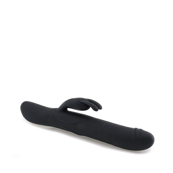 Czarny rotacyjny wibrator królik z silikonu – 25 cm