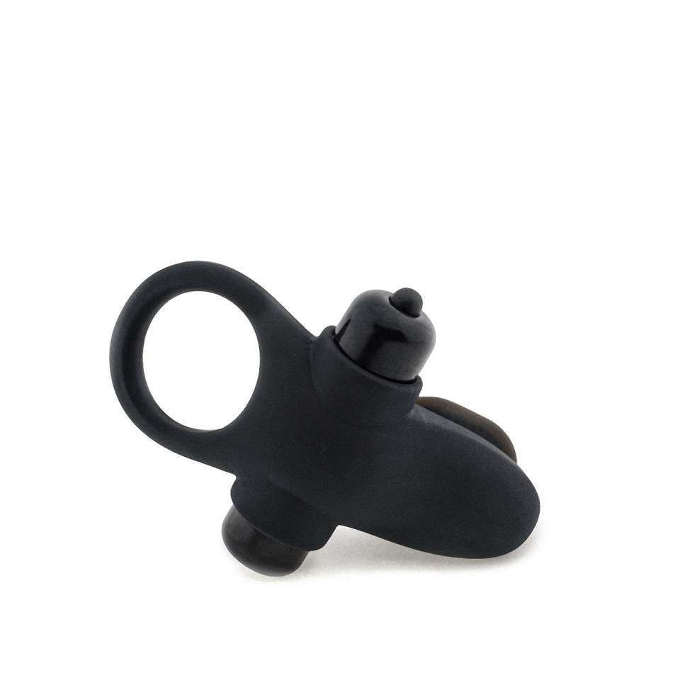 Czarny silikonowy pierścień erekcyjny z wypustkami – 10 funkcji