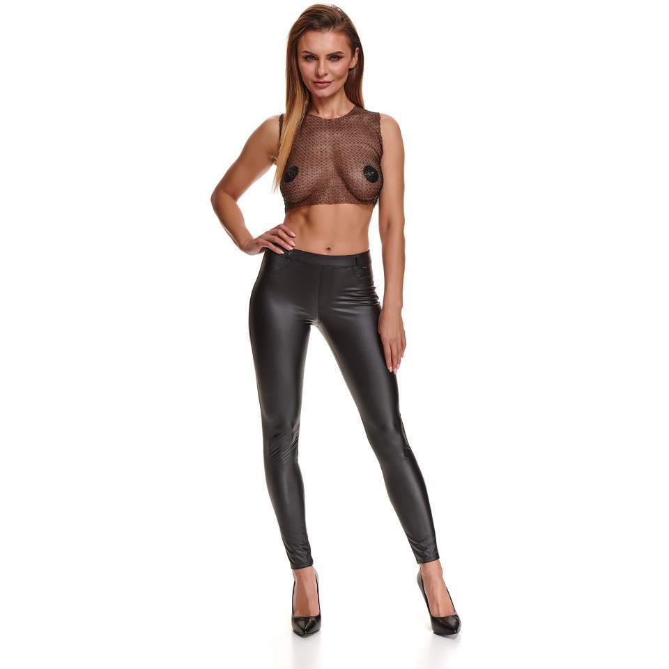 Krótki przezroczysty top z odkrytymi ramionami – Demoniq Orsola